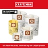 CRAFTSMAN CMXZVBE38750 Genuine 16-20 Gal. Wet Dry Vac Dust Collection Bags | For Fine Dust, Fits Most 16 and 20 Gallon CRAFTSMAN Shop Vacuums, Collects Dry Fine Debris, Reduces Cleanup Time, 2-Pack(16-20 Gallon Fine Dust)