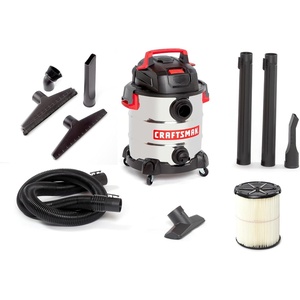 CRAFTSMAN CMXEVBE17155 10 Gallon 6.0 Peak HP Stainless Steel Wet Dry Vac, Portable Shop Vacuum Wet and Dry with Filter, Hose, DIY Cleaning Kit and Attachments for Home and Garage Use