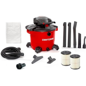 CRAFTSMAN CMXEVBE17607 16 Gallon 6.5 Peak HP Wet Dry Vac with Detachable Leaf Blower, Portable Shop Vacuum Wet and Dry with 2 Filters, Dust Bag, Hose and Attachments for Garage, Outdoor Cleaning