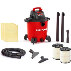 CRAFTSMAN CMXEVBE18590 9 Gallon 4.25 Peak HP Wet Dry Vac, Portable Shop Vacuum Wet and Dry with 2 Filters, 3 Dust Bags, Hose and Attachments for Home, Garage and Automotive Cleaning