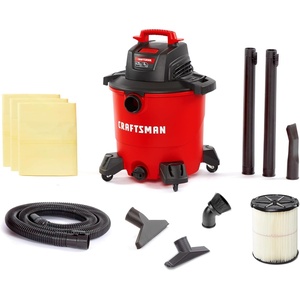 CRAFTSMAN CMXEVBE18590 9 Gallon 4.25 Peak HP Wet Dry Vac, Portable Shop Vacuum Wet and Dry with Filter, 3 Dust Bags, Hose, Dusting Brush and Attachments for Home, Garage and Automotive Cleaning