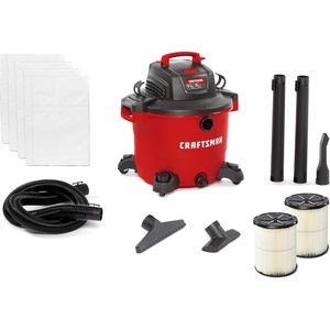 CRAFTSMAN CMXEVBE18595 16 Gallon 6.5 Peak HP Wet Dry Vac, Heavy-Duty Shop Vacuum Wet and Dry with 2 Filters, 4 Dust Bags, Hose and Attachments for Home Projects & Renovations