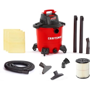 CRAFTSMAN CMXEVBE18690 9 Gallon 4.25 Peak HP Wet Dry Vac, Portable Shop Vacuum Wet and Dry with Filter, 3 Dust Bags, Dusting Brush, Hose and Attachments for Home, Garage and Automotive Cleaning